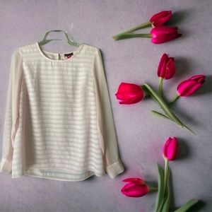 Vince Camuto Pale Pink Long Sleeve Blouse, Women’s Petite Medium